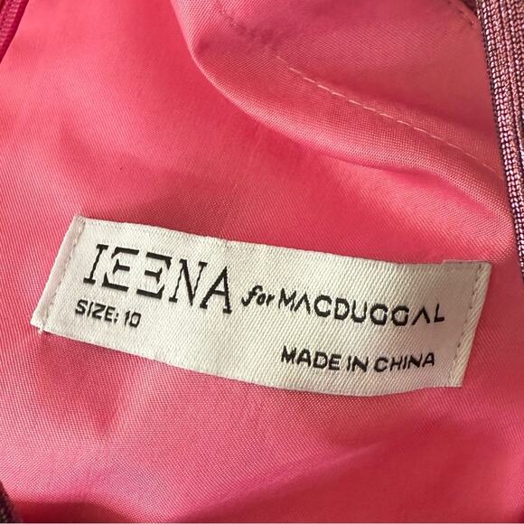 Mac Duggal Rose High Neck Pleated Tiered Ruffle Metallic Gown Women’s Sz 10 - Picture 7 of 9